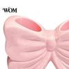 No Drill Bathroom Accessory 3D Printed Bow Toothbrush Holder, Adhesive Cup with Dual Holes for Pink White Organizer & Toothpaste, Cute Decor,