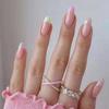 Press On Nails Full Cover Artificial French Fake Nails Nail Tips Wearable Almond False Nails