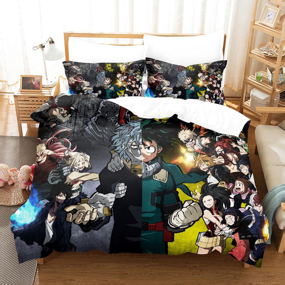 My 3D Cartoon Animation Bedding Microfiber Polyester Cotton 90G Duvet Set Three-Piece Set
