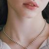 By Hyeres Heart Dessert Macaroon Ball Chain Necklace (Combi) BH6N30653CB420
