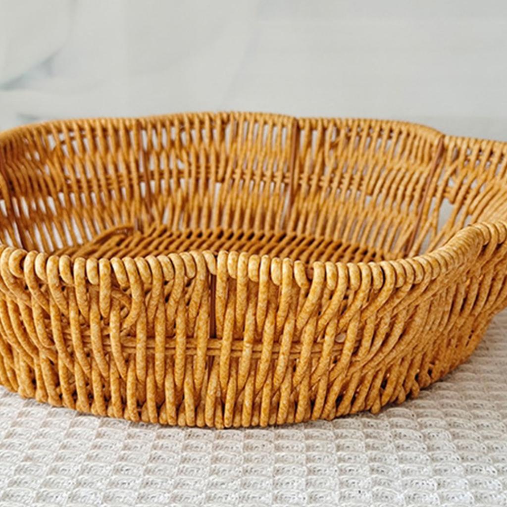 Поли плетеная корзина для хлеба имитация плетеного подноса для фруктов плетеные вручную корзины для цветов еда овощи для кухни и ресторана