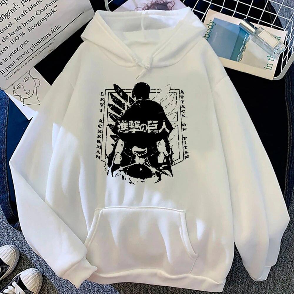 Толстовки с капюшоном «Атака Титанов», женские японские уличные толстовки с капюшоном, женские зимние толстовки унисекс