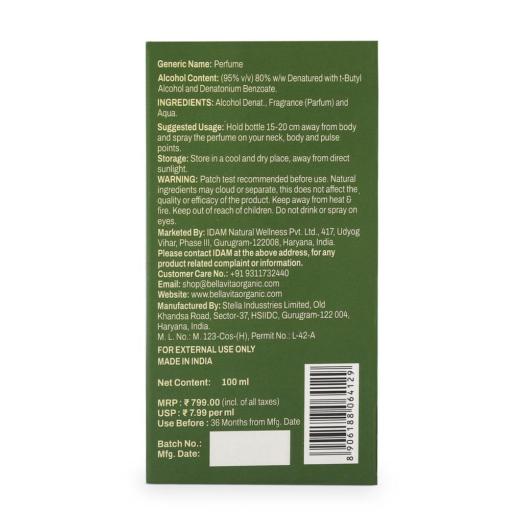 BELLAVITA Gourmet Collection Vanilla | Long Lasting Perfume for Man and Woman | EDP 100ml