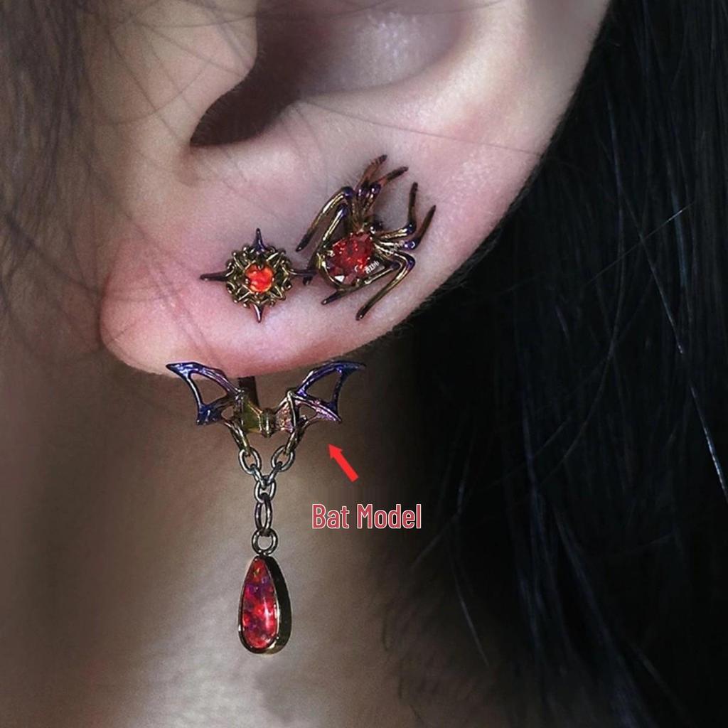 Ретро Готика Панк Летучая мышь Череп Паук Тыква Хэллоуин Серьги