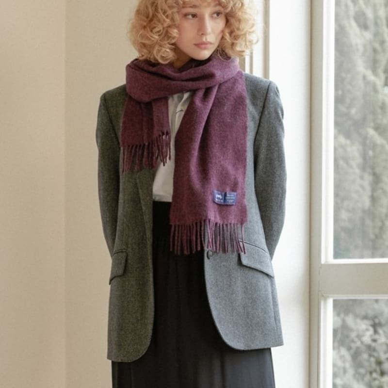 ABRAHAM MOON Шарф из мериносовой шерсти 25 см - Бордовый