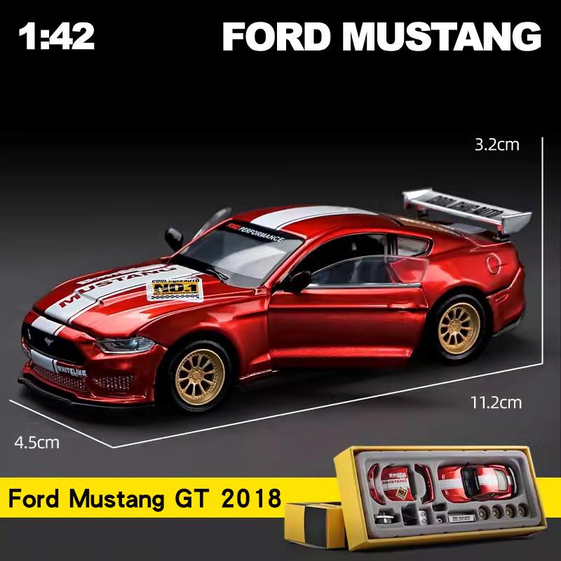 1/42 Ford Mustang GT 2018 Серия Сборки и Модификации Сплавная Литая Модель Автомобиля Модные Миниатюры для Домашнего Декора День Рождения