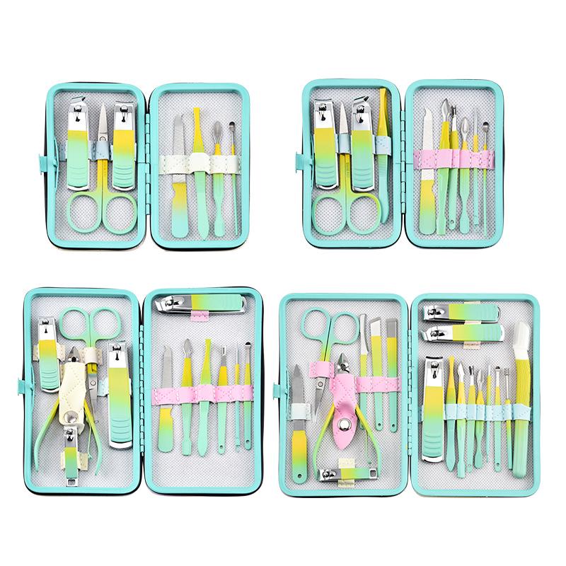 Gradient Yellow Nail Clipper Set - Professional Manicure Tools for Home and Salon