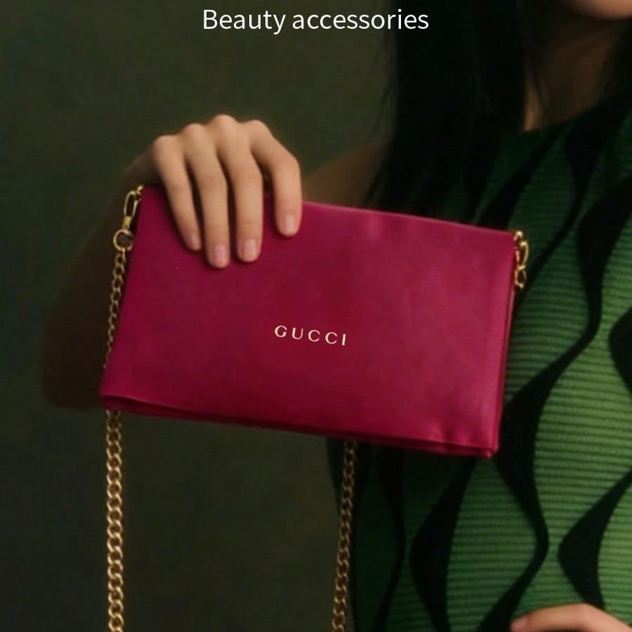 Классическая красная косметичка с цепочкой для женщин, ручная портативная сумка для туалетных принадлежностей, большая вместимость для косметики, идеально подходит для ежедневного использования GUCCI-ПОДАРОК-62
