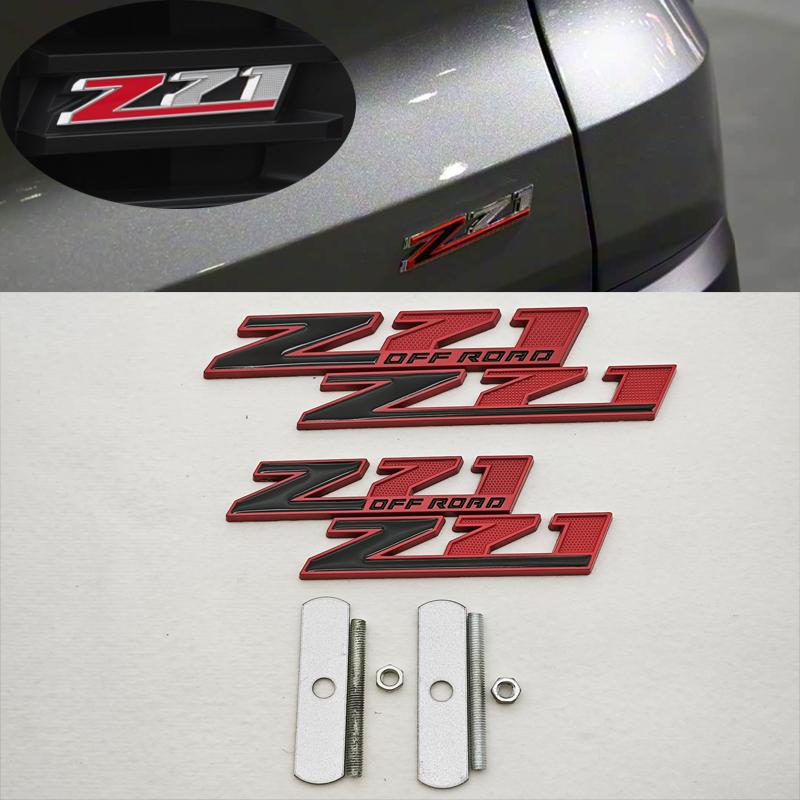 AABHC1 3D Metal Z71 Logo Car Fender Badge Front Grille Emblem Rear Trunk Decals For Chevrolet Tahoe Colorado Cheyenne Silverado Blazer