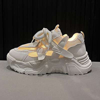 Модные новые туфли на платформе для женщин, повседневная обувь на шнуровке, дышащие, массивные кроссовки для женщин, нескользящие, Zapatillas Mujer