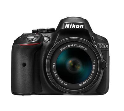 Восстановленная цифровая зеркальная камера Nikon D5300 с объективом VR Черная AF-P 18-55 Комплект, (D5300LKP18-55)