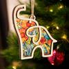Yousheng 1/2Pcs Elephant Pendant Wooden Hanging Ornament with Lanyard Easy To Hang Elephant-Shaped Pendant Friendship Gifts