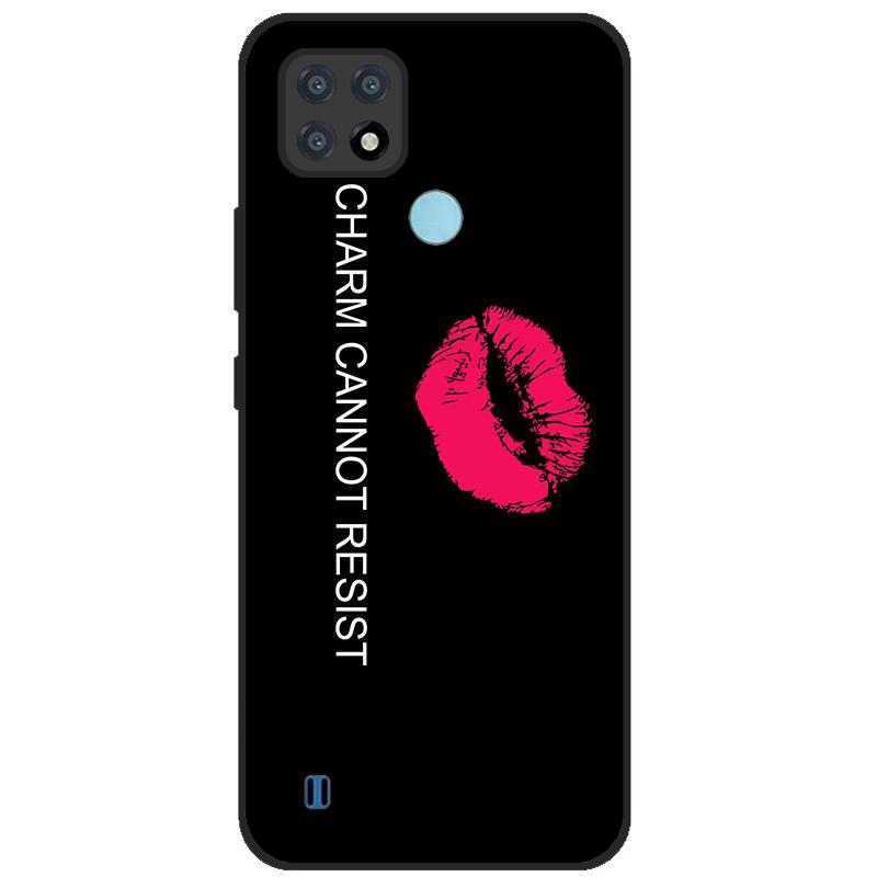 Чехол для OPPO Realme C21Y Серия COOL Черный Мягкая Силиконовая Крышка для Чехлов Телефонов Realme C21 C25 C25s Защитный Чехол Realmi C 21 Y Capa