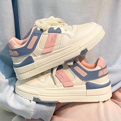 Женские кроссовки на толстой подошве, весенние белые туфли в корейском стиле для студентов, молочная обувь Fufu, маленькая спортивная повседневная обувь для демонстрации ног