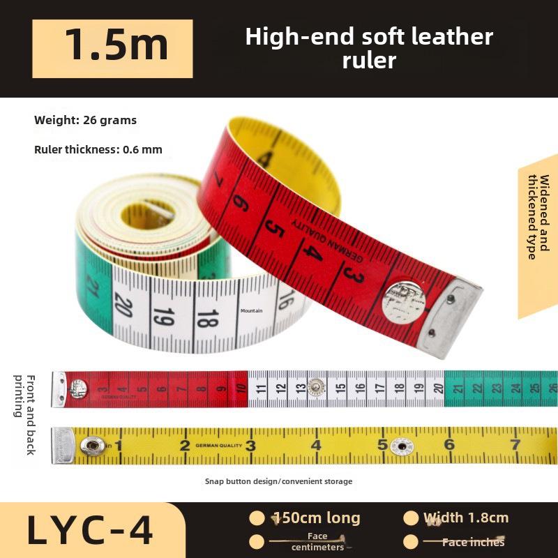«Белая линейка с дюймами/футами и цветной мягкой швейной лентой — портновский измерительный инструмент»