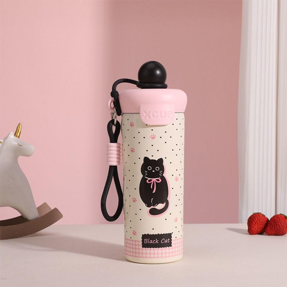 Cute Thermos Bottle 600ml Cold Beverages Cups Durable Vacuum Flask  Travel