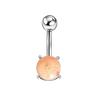 New Products In Europe And America New Imitation Opal Navel Ring Silver Rose Gold Navel Nail 