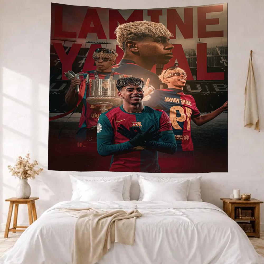 Lamine Yamal Wall Decor Tapestry Art For Pet Memorial Birthdaywedding Party Backdrop Family Gift