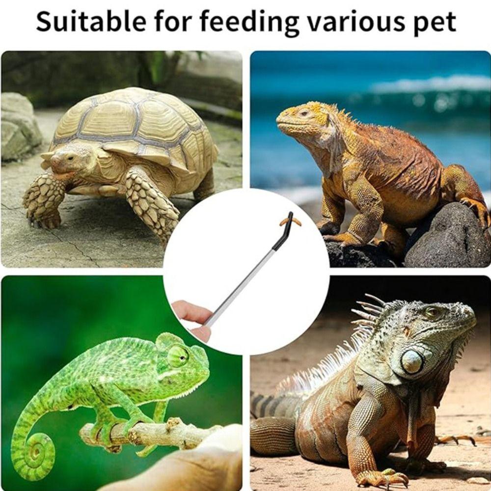 2 шт. Аквариумные пинцеты для кормления из нержавеющей стали 27 см Нескользящие щипцы для кормления рептилий с резиновой головкой Ослепительные инструменты-клипсы для аквариума