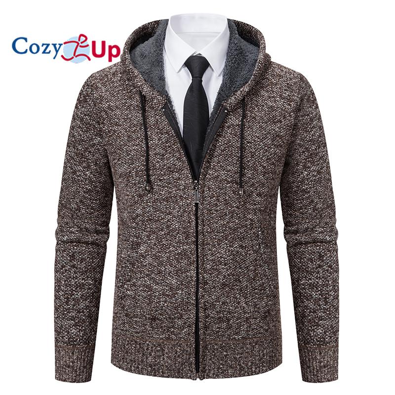 Cozy Up мужской зимний свитер пальто кардиган свитер с капюшоном плюс бархат повседневный утолщенный