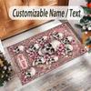 Gothic Theme Crystal Velvet Floor Rug Personalized Custom Name Text Warm Carpet Home Decoration