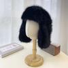 Синяя шапка-ушанка из искусственного меха норки, женская зимняя плюшевая лыжная теплая шапка с защитой ушей, флисовая утолщенная шапка