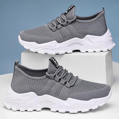 Женская обувь большого размера спортивная обувь новая дышащая обувь из мушиной ткани шнуровка сетка одинарная обувь на толстой подошве амортизирующая сетчатая обувь