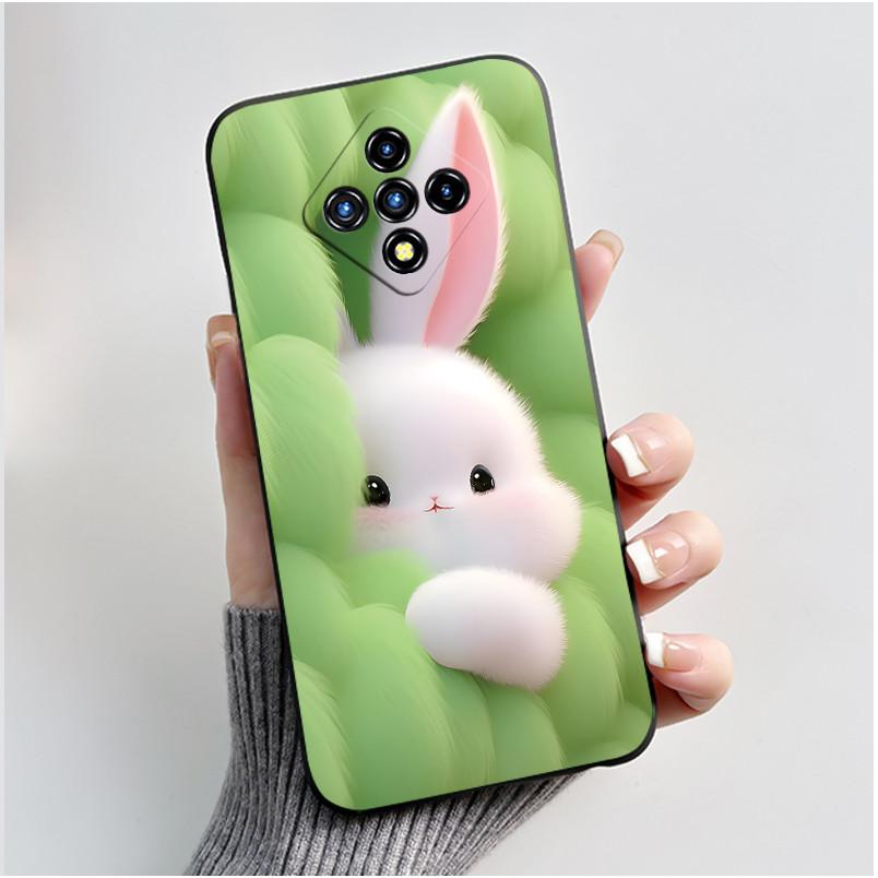 Phone Case For Infinix Zero 8/8i Ins Style Bright Flower Floral Painted Cover Bumper Soft Shockproof Fashion Black Case