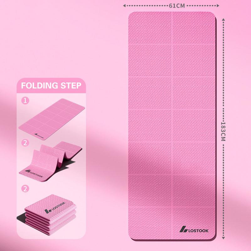 1 шт. Экологичный складной коврик для йоги из TPE, двусторонний, нескользящий, удобный для путешествий, для пилатеса и напольных тренировок