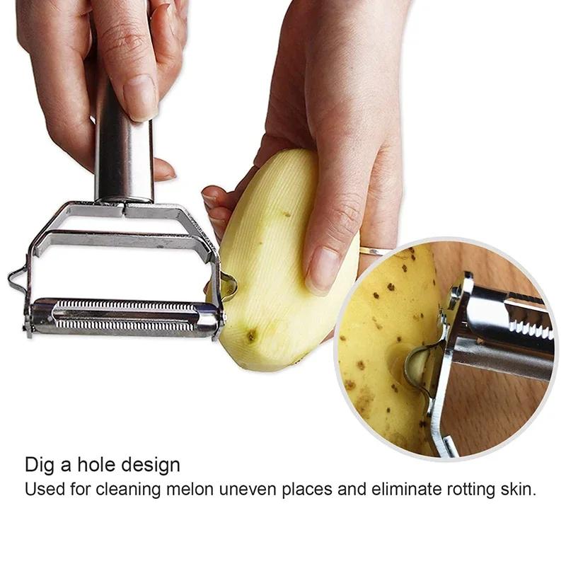 Multi-function Vegetable Peeler Stainless Steel Dual Blade Potato Cucumber Carrot Grater Vegetables Fruit Peeler Kitchen Gadget