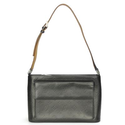 Подержанная плечевая сумка Alston M55122 Monogram mat Металлический темно-серый один ремень