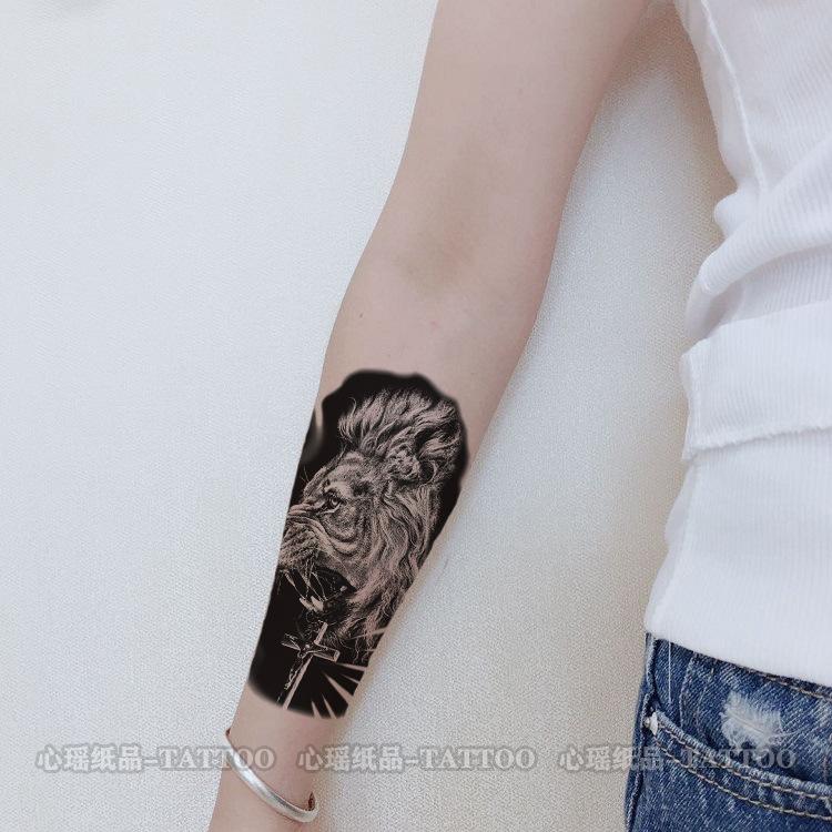 Лев Тигр Темная Рука Половина Руки Водная Переводная Татуировка Набор Наклейка Татуировки