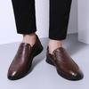 New High Quality Men Shoes Luxury Men Loafers New Mens Slip On Shoes Genuine Leather Business Shoes All-match Male Walking Flats