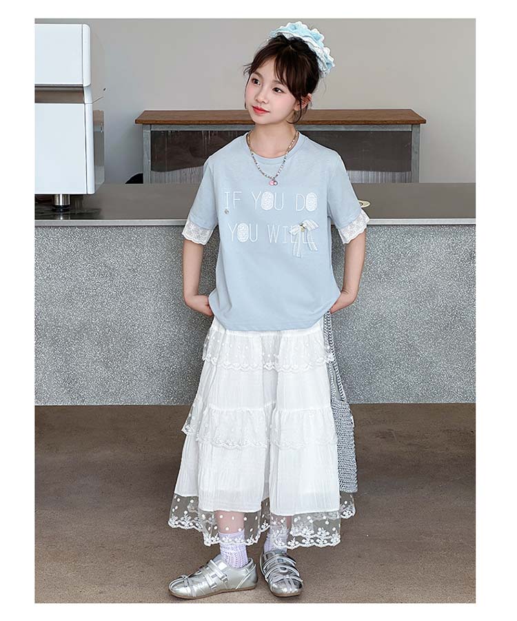 Girls' summer fashionable dress set, children's summer dress, girls' summer style lace dress set
