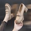 Fashion Retro Mary Janes Pumps for Womens British Style Round Toe Sofl Leather Slip-On Shallow Shoes Zapatos De Mujer