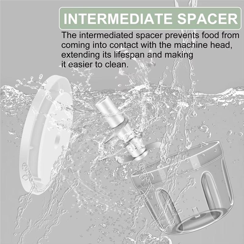 Portable Cordless Electric Food Chopper 350ML USB Rechargeable Mini Garlic Meat Vegetable Grinder for Outdoor Picnic Camping Kitchen Cooking