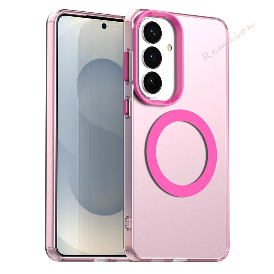 Милый магнитный чехол для телефона Samsung Galaxy S26 S23 S24 S2 FE Ultra A6 A36 A37 A7 A16 A17 A07 Прозрачный защитный чехол