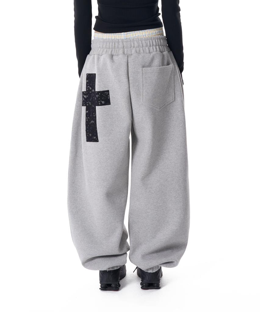 AAKAM Laced Cros2 Patch Sweatpants (Gray)