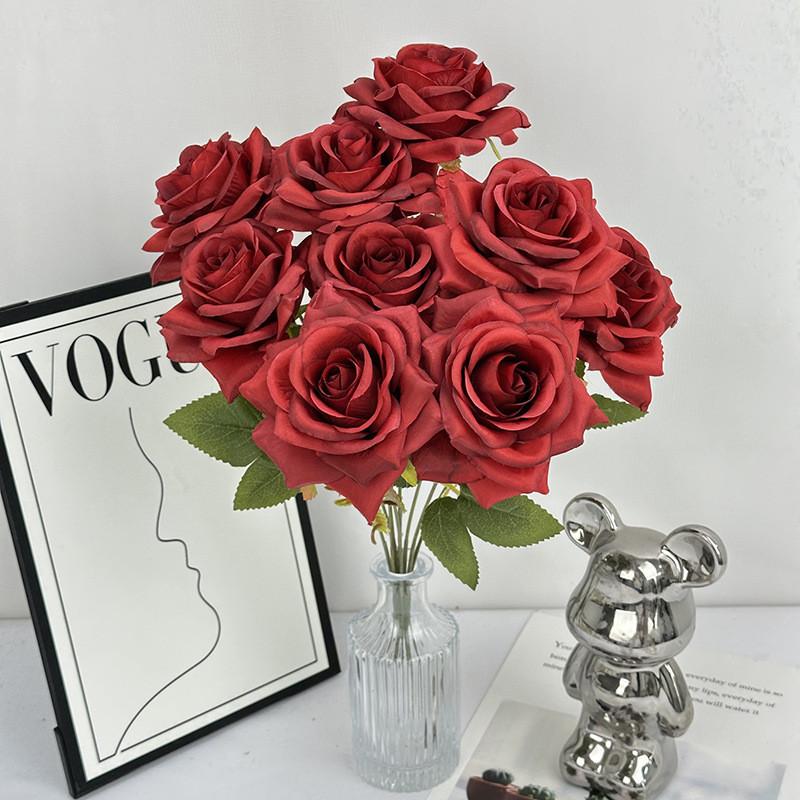 Handmade Faux Rose Flower Decor With Silk Material For Home And Event Styling
