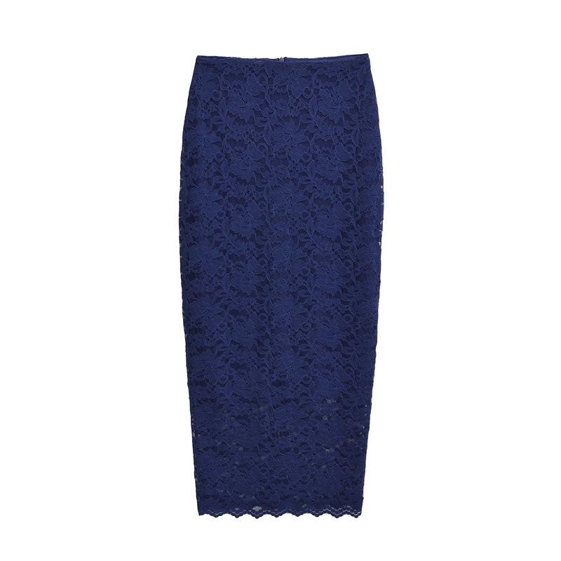Тонкая кружевная юбка-миди с высокой талией для женщин, весна и осень