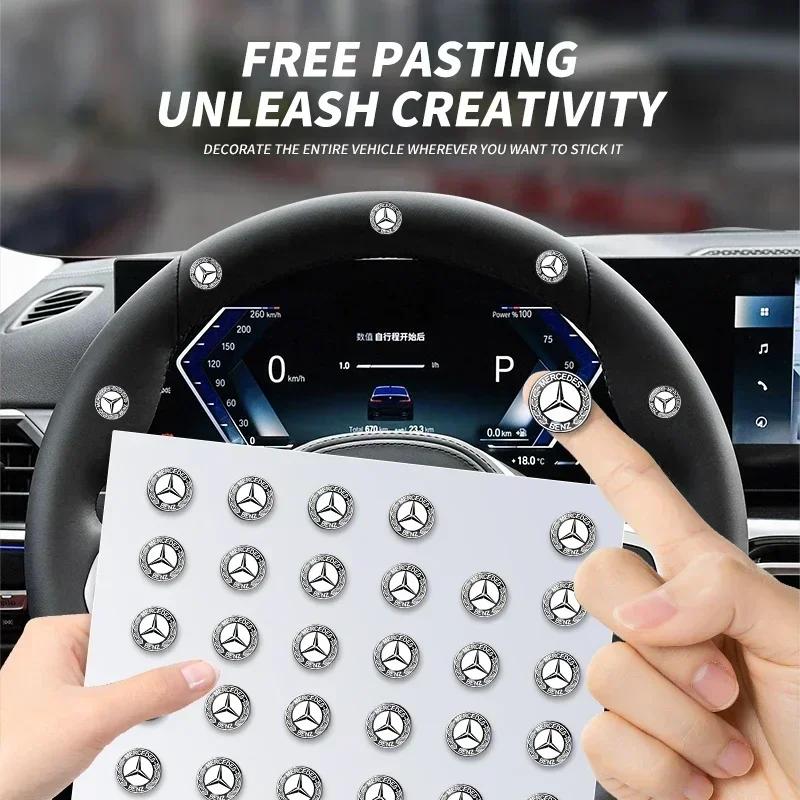 ZQE1 2/5/10pcs Car Lock Keyhole Stickers Door Lock Protect Car Stickers For Mercedes Benz B/C/E/S Class A Class C200L GLC GLE CLA
