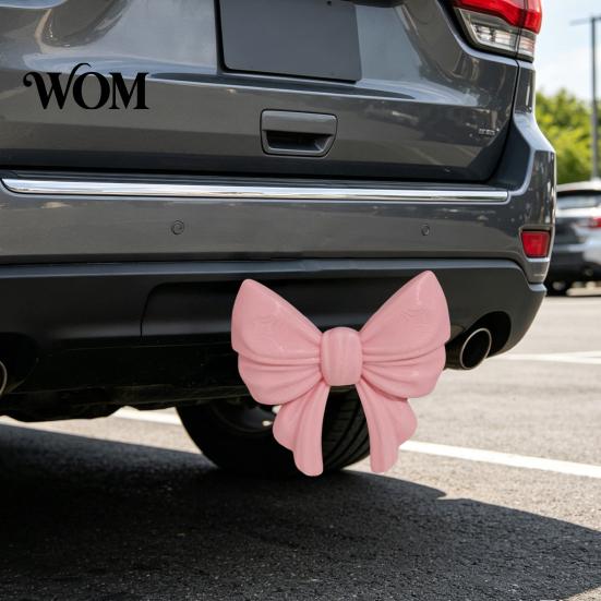 Non-fading Tow Hook Cover Princess Bow Trailer Hitch Cover, Cute 3D Printed Towel Coupler Cap, Snap On Decorative Dust Plugs for SUV Truck,