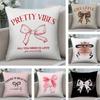 Korean Trendy Bow Pillow Case Plush Fabric Soft Double Sided Print Home Sofa High Quality Cushion Cover Throw