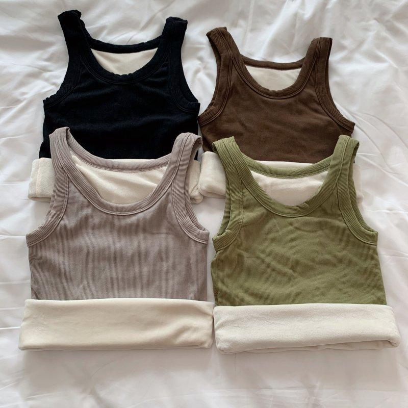 Осенью и зимой женская облегающая жилетка с утолщенной флисовой основой, теплая рубашка без рукавов