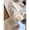 Lamb Fleece Wide Leg Pants Women's Autumn Winter with Fleece Thickened High Waist Loose Corduroy Straight Leg Warm Casual Pants