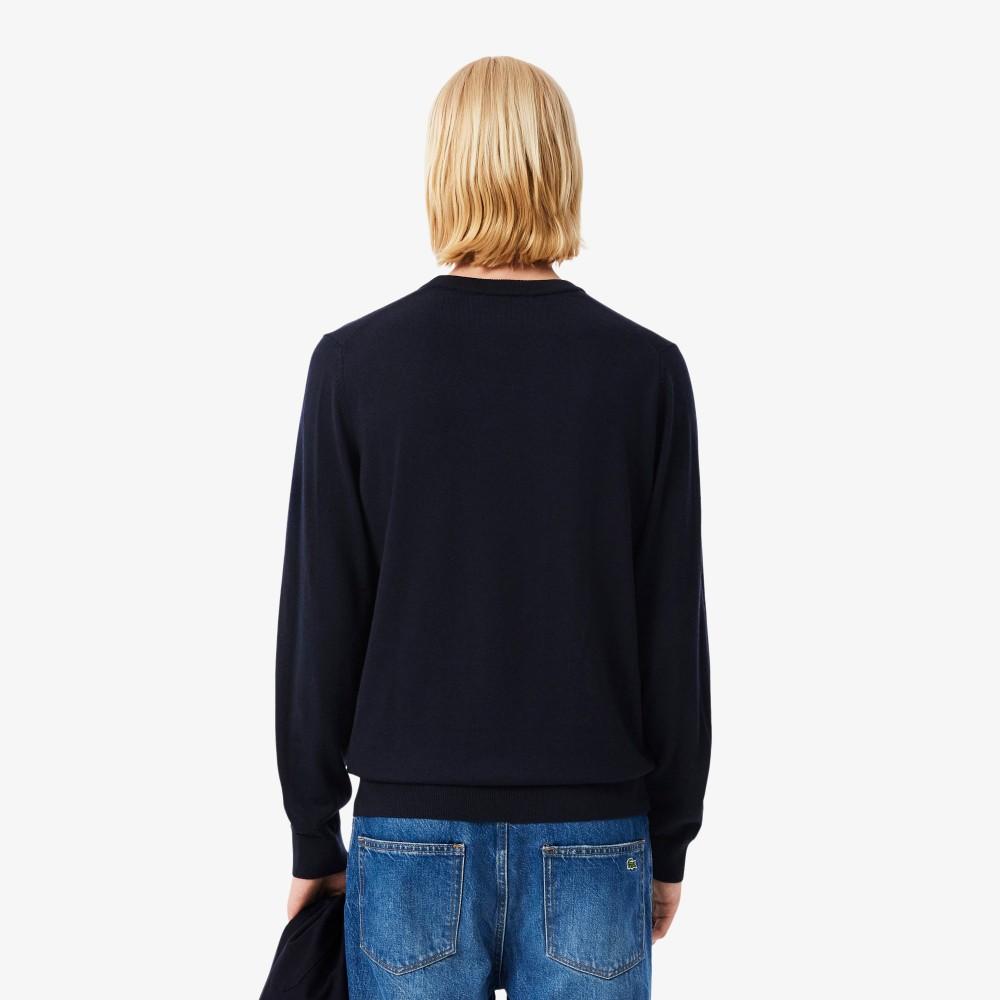 [lacoste] Men's Merino Wool Crew Neck Sweater AH1969-55N166