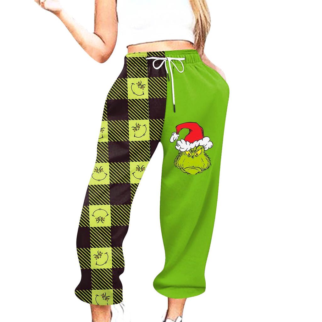 Women's Casual Fashion Christmas Printed Casual Sweatpants Elastic Waist Drawstring Pants