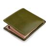Сделано в Японии, кожаный складной кошелек Tochigi [Abies] для левшей… (зеленый)