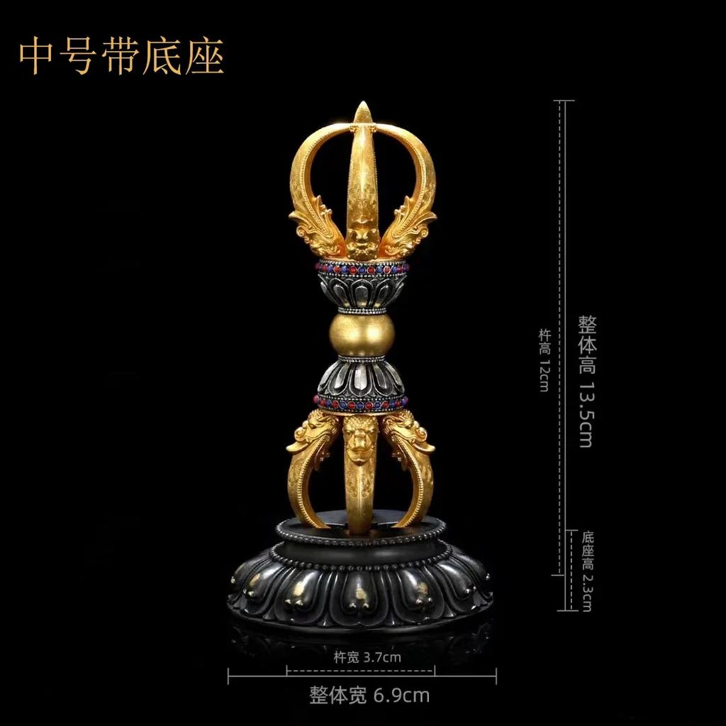 1PCS Home Feng Shui Ornament Copper Five Strand Diamond Pestle Demon Slaying Pestle Zong Silver Ornament Decorative Figurines
