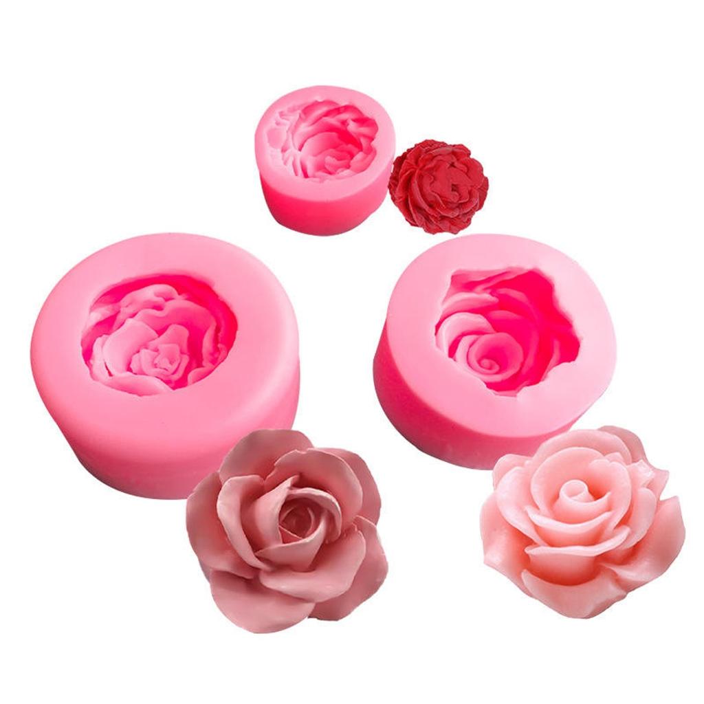 Flower Rose Shape Silicone DIY 3D Cake Mold Fondant Soap Cupcake Candy Chocolate Jelly Decoration Baking Tool Moulds